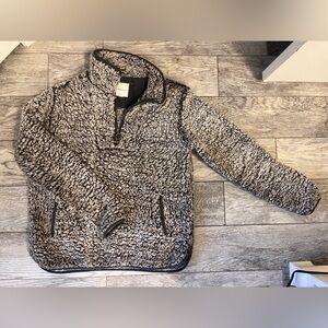 Thread & Supply Black and White Sherpa Pullover